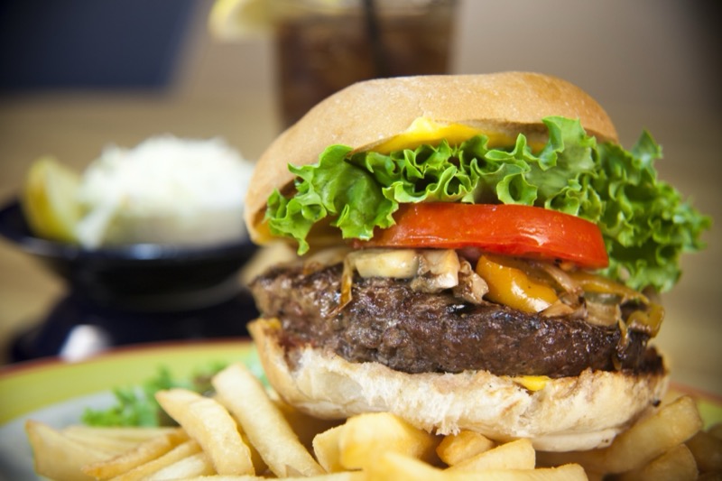 Gourmet burger at State Street Grill